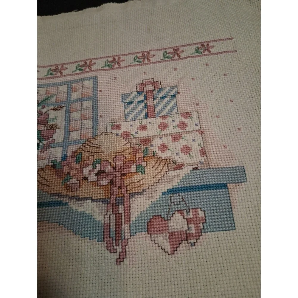 Cross Stitch Canvas Vintage Dimensions Completed  